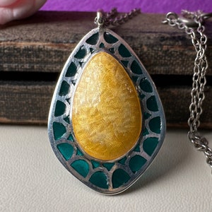 Rare Antique Art Nouveau Jugendstil Sterling Silver Ocean Blue Plique A Jour With Guilloche Enamel Egg Shaped Pendant Necklace