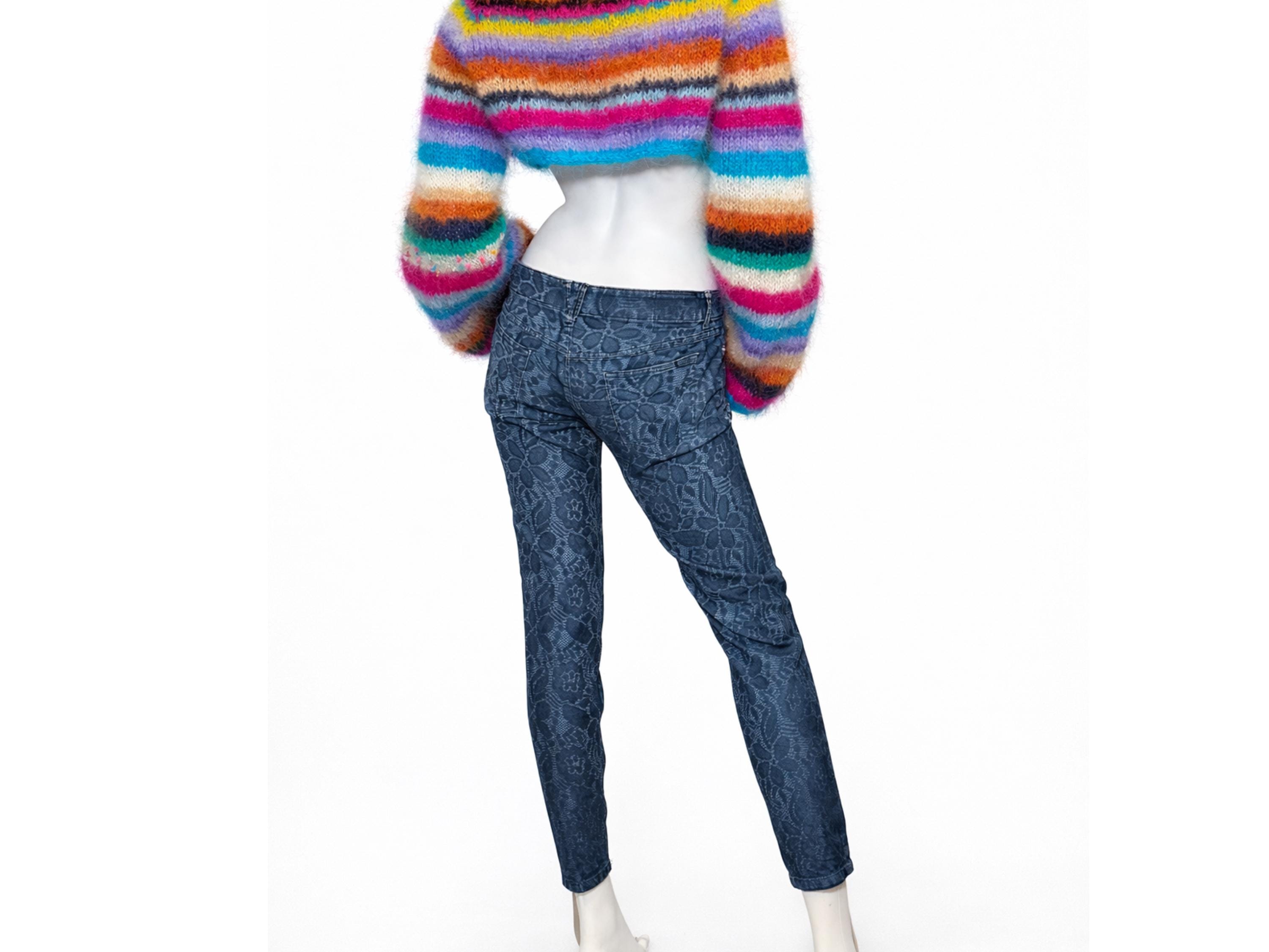 Dolce Gabbana D&G Y2K Lace Print Jeans Low Rise Designer Denim