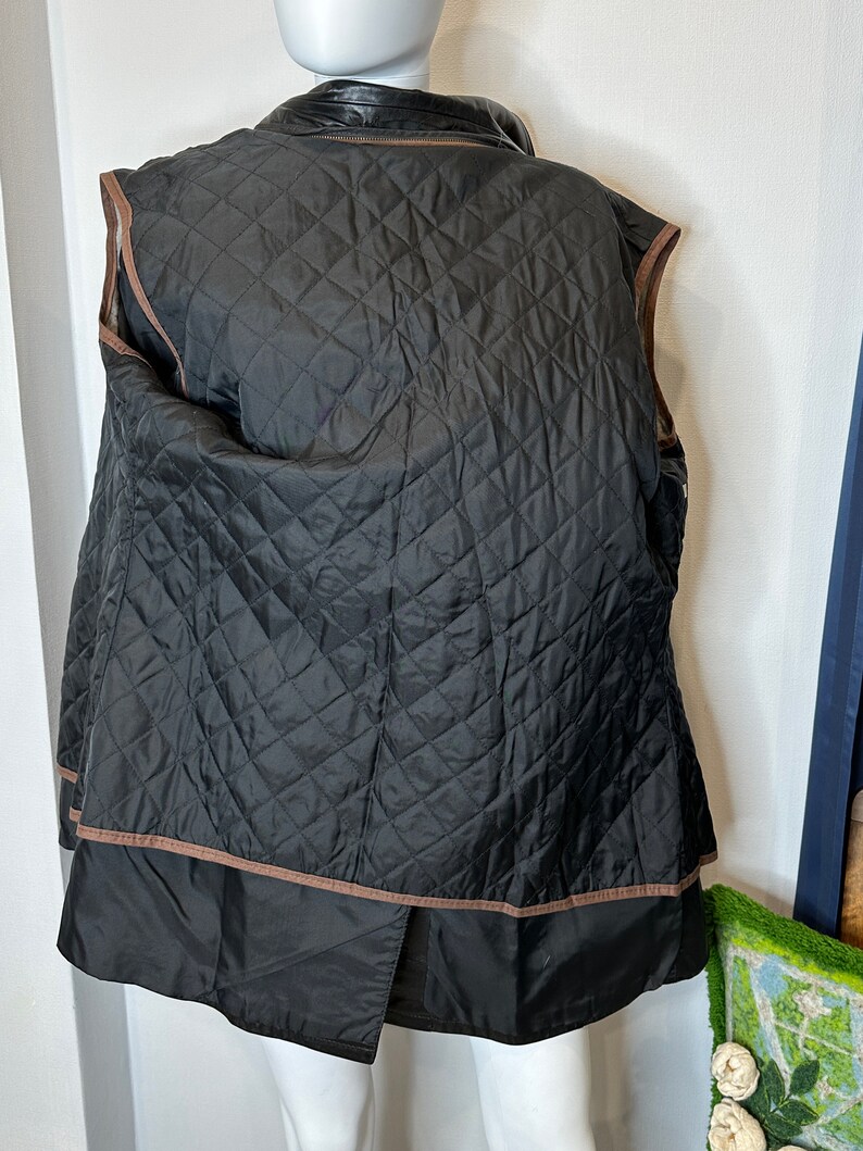 Vintage 1970s FINN FANT Glossy Leather Belted Military Style Jacket Coat XL image 7