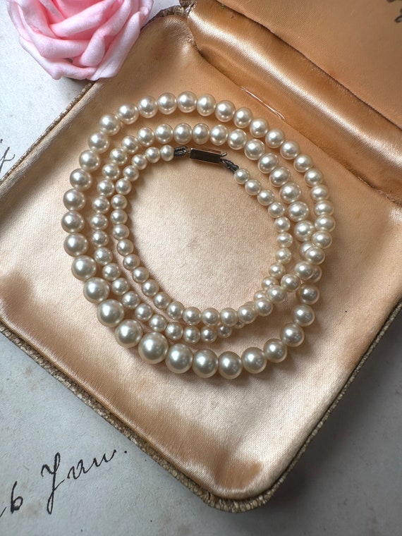 Vintage 1950s CIRO Delicate Faux Pearl Necklace 9… - image 4