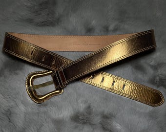 ヴィンテージフェンディレザーベルト。長さ36インチ、幅2インチ - Etsy