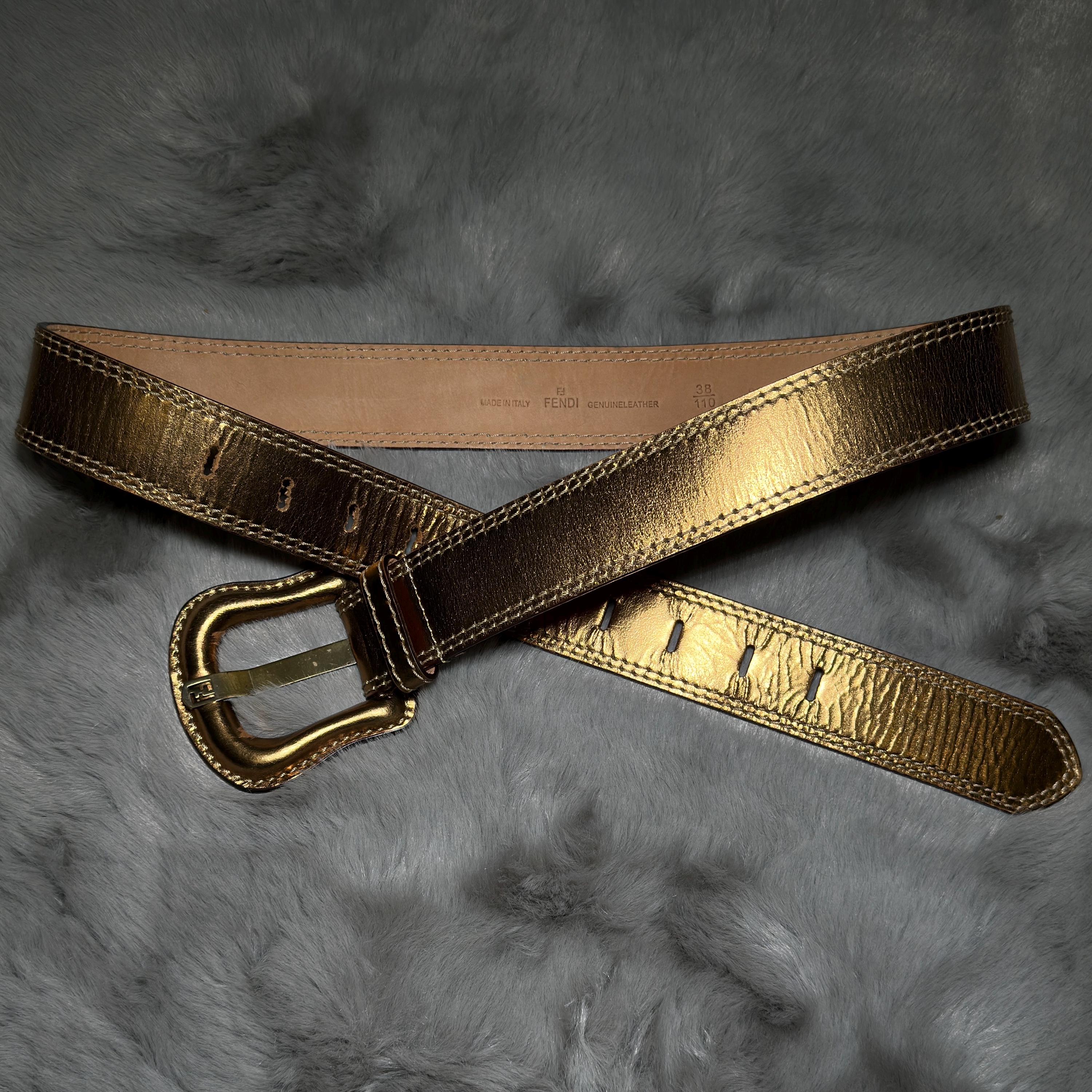 Vintage Fendi Multicolor FF Logo Leather Belt Made in Italy FF Diamonds Belt - Multicolor | FENDI US main image 3