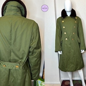 Stylish Vintage Chinese Military Coat Fitted Gold Star Buttons Sheepskin Collar M Etsy UK