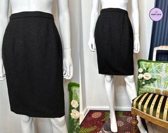 Supersexy Vintage 1980's THIERRY MUGLER Sparkling Wool Classic Pencil Skirt S