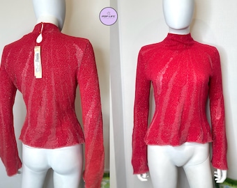 Y2K Roberto Cavalli-trui: framboosroze metallic draad, getailleerd (44 m IT)