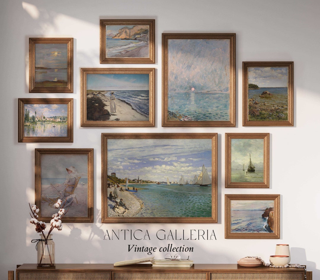 French Coastal Vintage Gallery Wall SET of 10, Coastal Wall Art, Beach ...