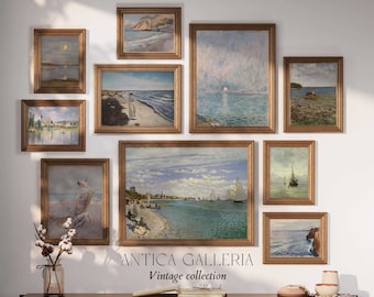 French Coastal Vintage Gallery Wall Art SET (Digital Download)