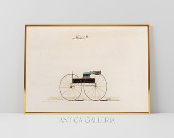 Late 19th Century Drawing of American Carriage | Vintage Home Decor | PRINTABLE Digital Art | #001