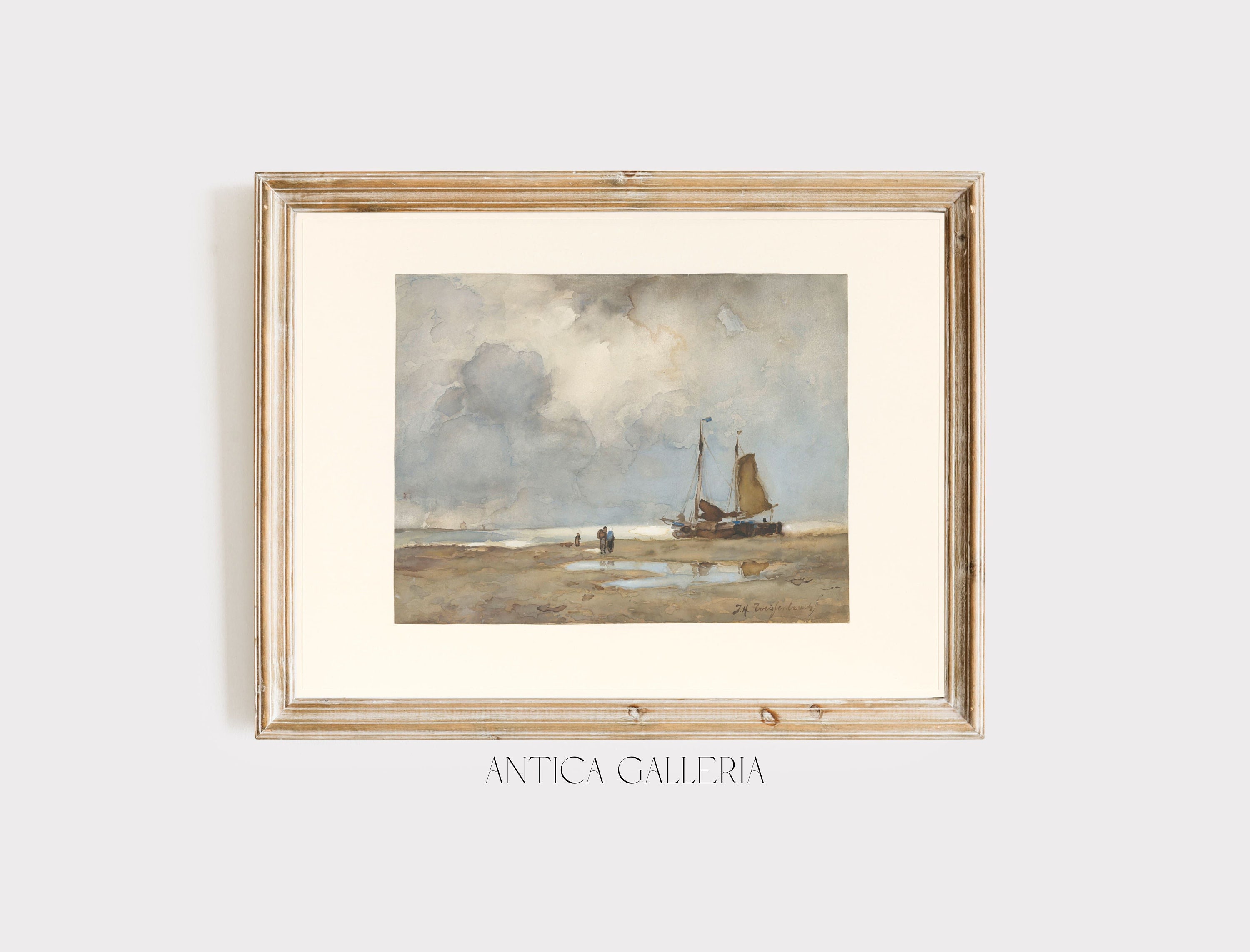 Nautical Vintage Gallery Wall SET of 10 | Coastal Painting | Antique ...