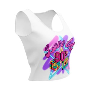 Love the 90's, airbrush crop top, 90's crop top, 90s airbrush clothing, 90s airbrush, airbrush top, airbrush clothing