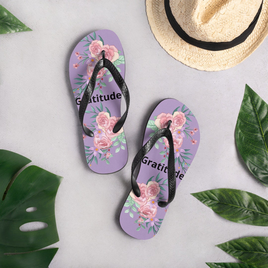 Purple Flip Flops, Bach Party Flip Flops, Women Slippers, Flip Flops