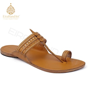 Indian Kolhapuri Chappal | Flats Footwear  Mens & Women&#39;s Slipper |Sandals Ethnic Shoes- EiraHandArt