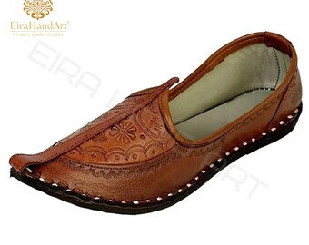 Handmade Leather Jutti Shoes: Men's Wedding Pakistani Khussa Mojaris Traditional ethnic Footwear