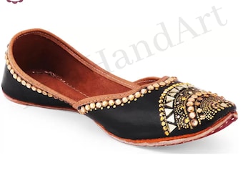 Handmade Leather Jutti: Women's Rajsthani Wedding Mojari