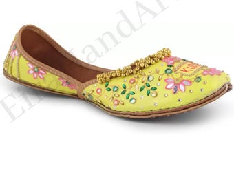 Punjabi Ethinic Jutti i buty ślubne dla kobiet Fashion Indian Jutti - EiraHandArt