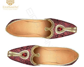 Handmade Groom Mojaris : Ethnic Punjabi Wedding Jutti Shoes pakistani khusa