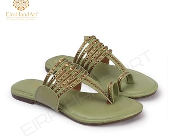 Robótka ręczna Kolhapuri Chappal: indyjskie sandały na płaskim obcasie