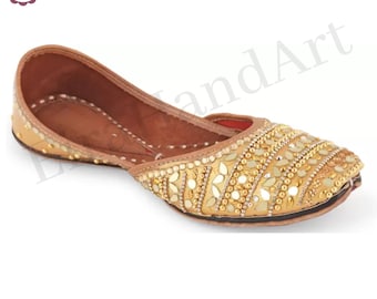 Wedding Handmade Women Bride Jutti Ethnic & classic Mojari - EiraHandArt