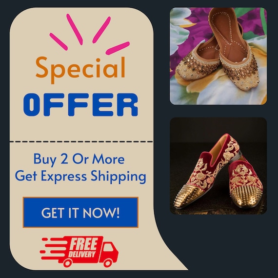 Handmade Leather Jutti Shoes: Men's Wedding Pakistani Khussa