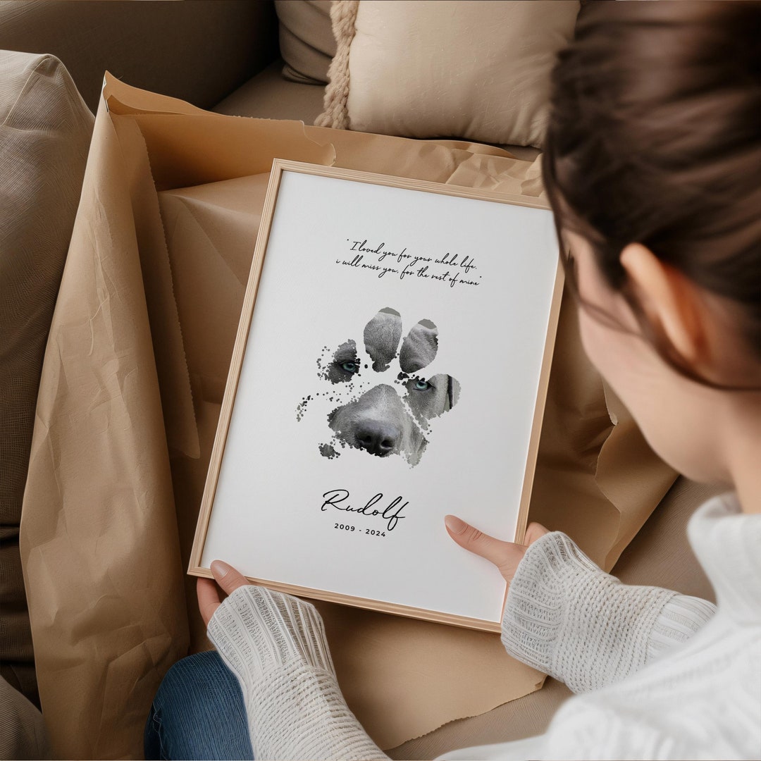 Personalized Pet Paw Print From Your Photo Custom Dog Print Gift for ...