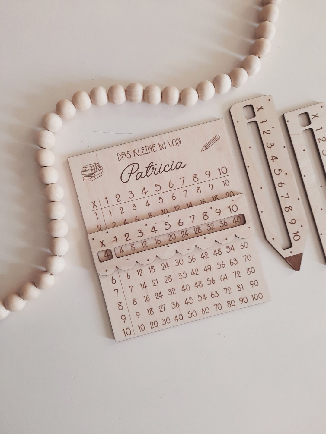 Personalized 1x1 Multiplication Table With Reading Aid Ruler Set School ...