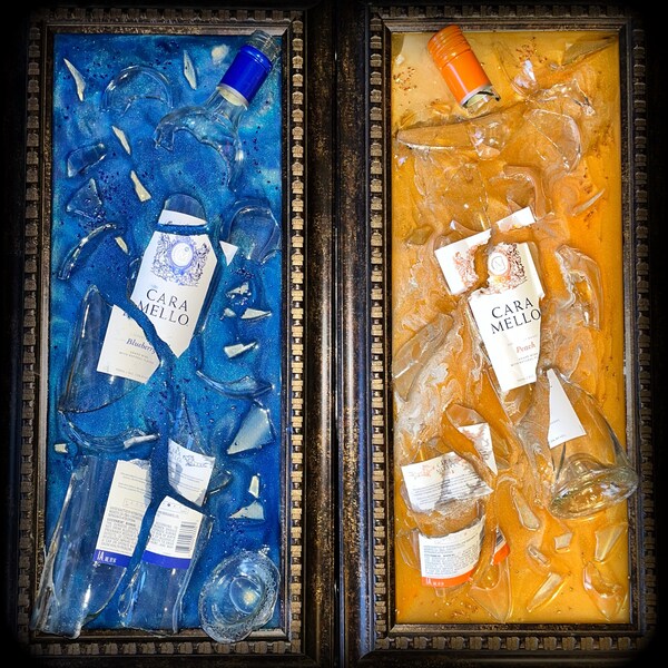 Liquor Bottle Art Etsy