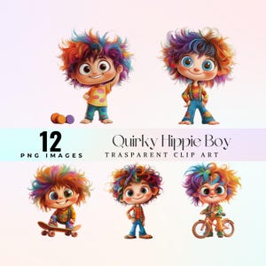 Schrulliger Hippie Junge Clip Art, Aquarell exzentrische Boho-Chic Kerl Illustration PNG, Cartoon freie temperamentvolle Dude Grafik Kunst, vielseitige Jugend Kunst