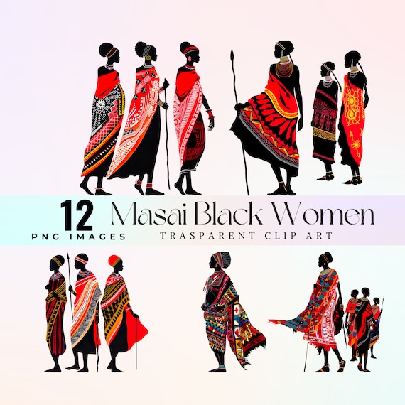 その他 Masai Women: The Masai of Kenia [DVD] Masai Women Watercolor Clipart: Kenya Tribal Art (PNG Digital