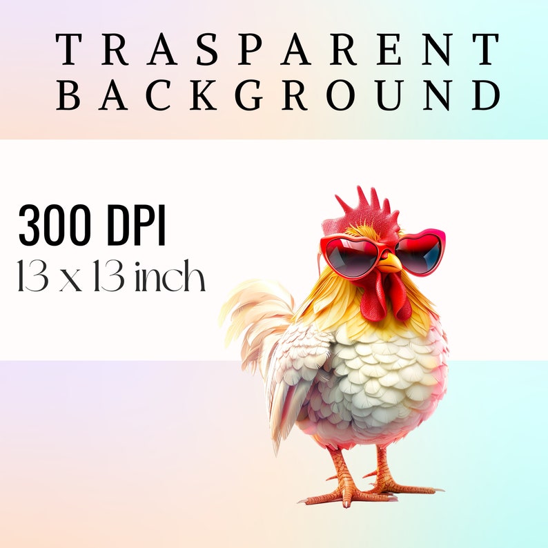 Funny Chickens Clip Art, Watercolor Hilarious Hens Illustration PNG