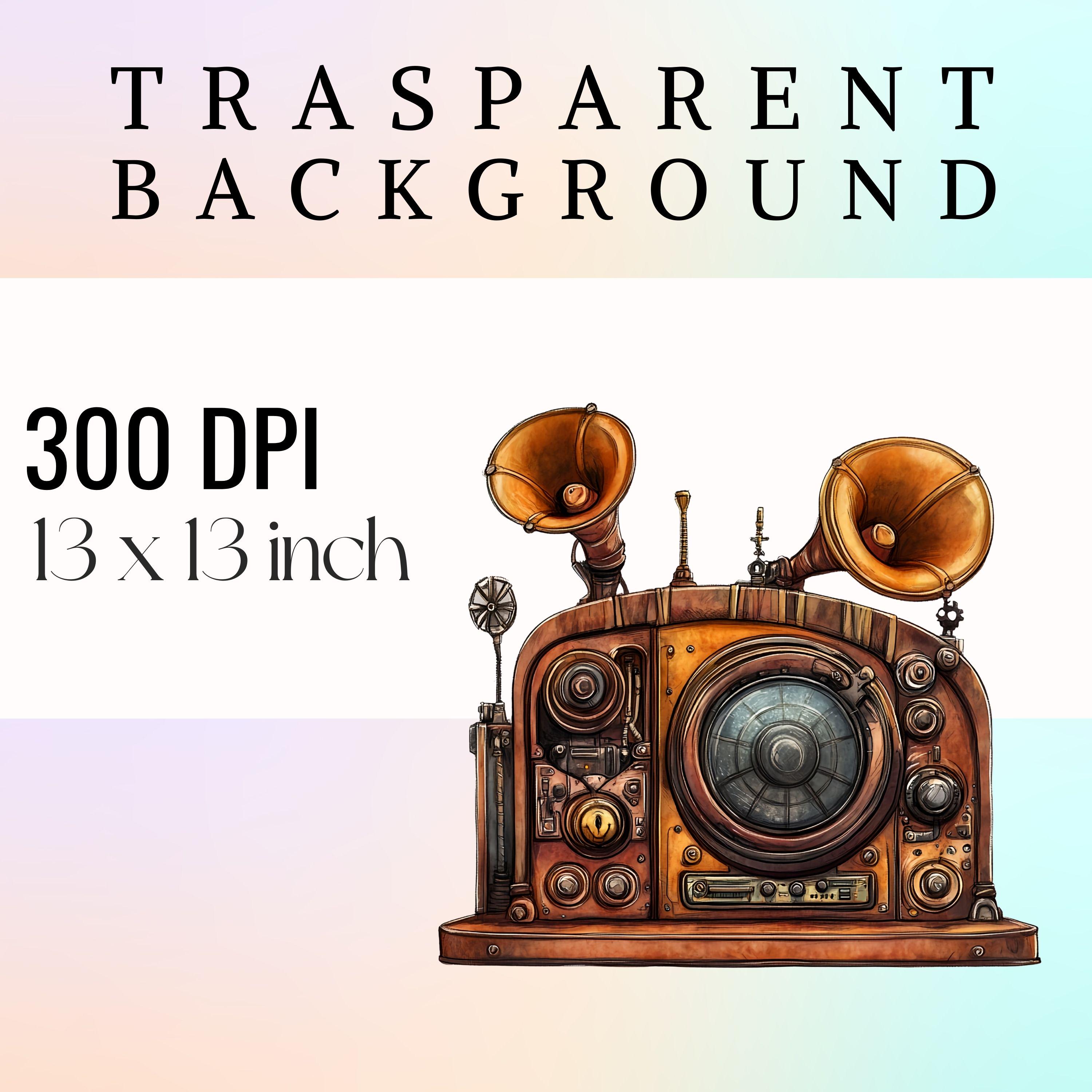 Steam Punk Sound Machine Steampunk Radio Clip Art: Retro Sound Machine PNG (digital Download) - Etsy