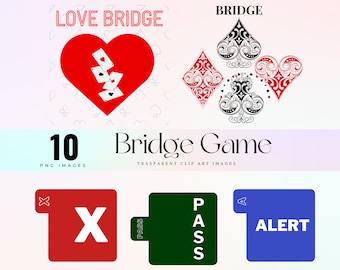 Bridge card game clip art full color design playing card bridge game multicolour illustration PNG Images graphics digital printable clip art