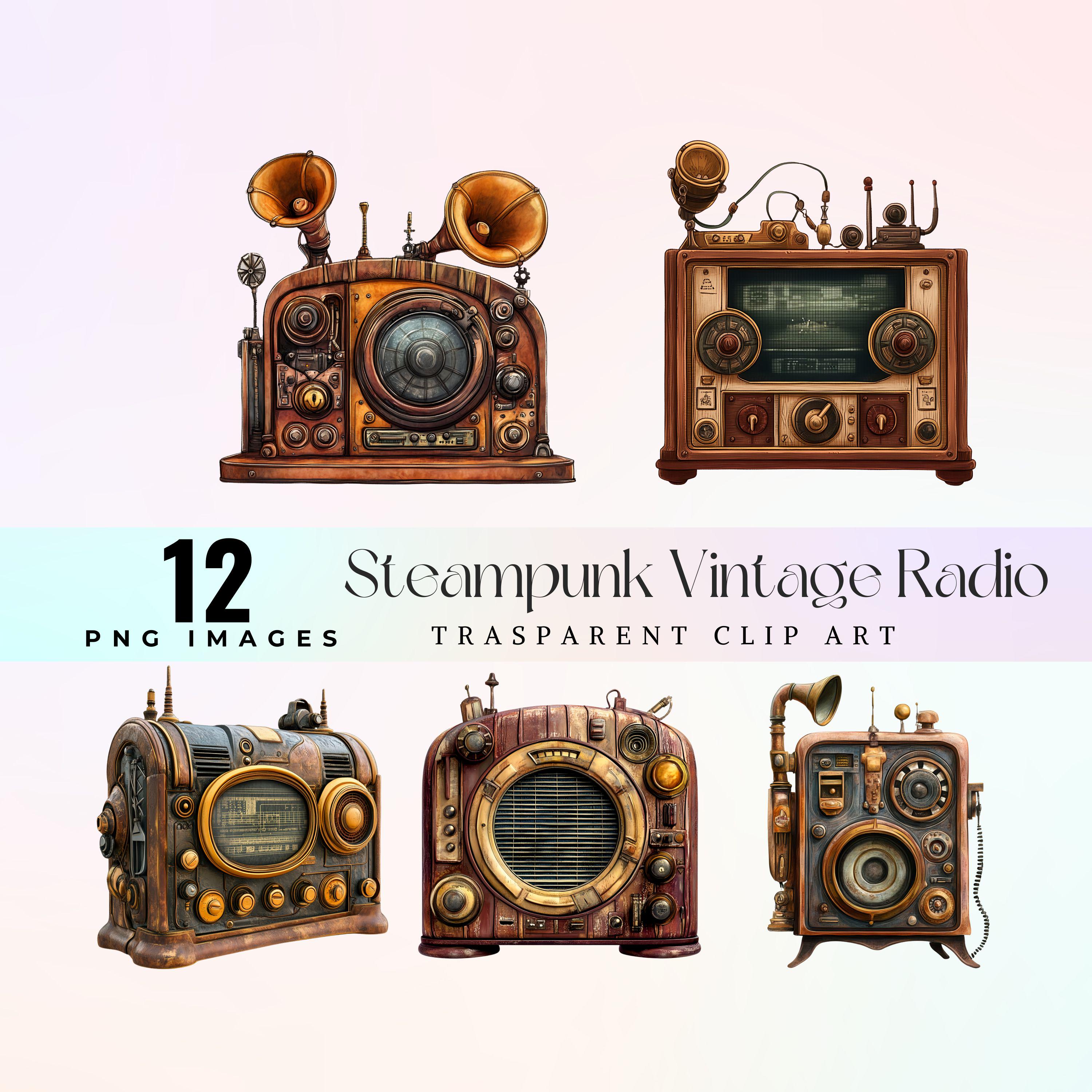 Steam Punk Sound Machine Steampunk Radio Clip Art: Retro Sound Machine PNG (digital Download) - Etsy