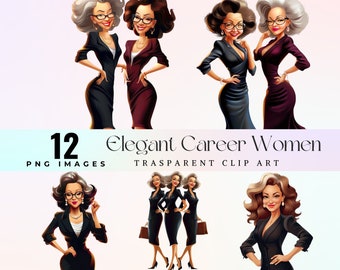 Watercolor Career Women Clipart: Business Ladies PNG (Digital Download)