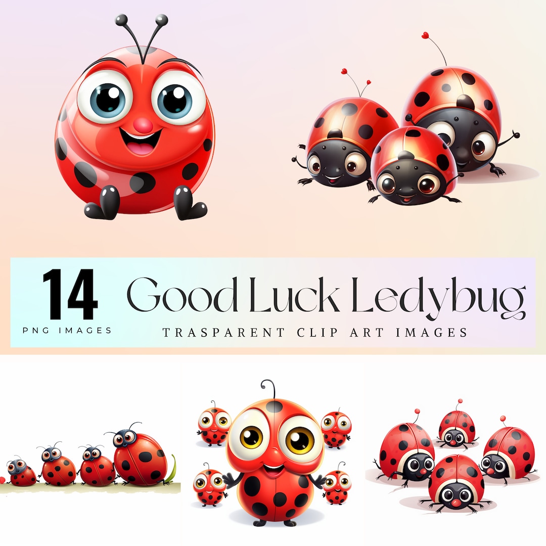 Cute Good Luck Ladybug Clip Art Watercolor Painting Good Luky Etsy