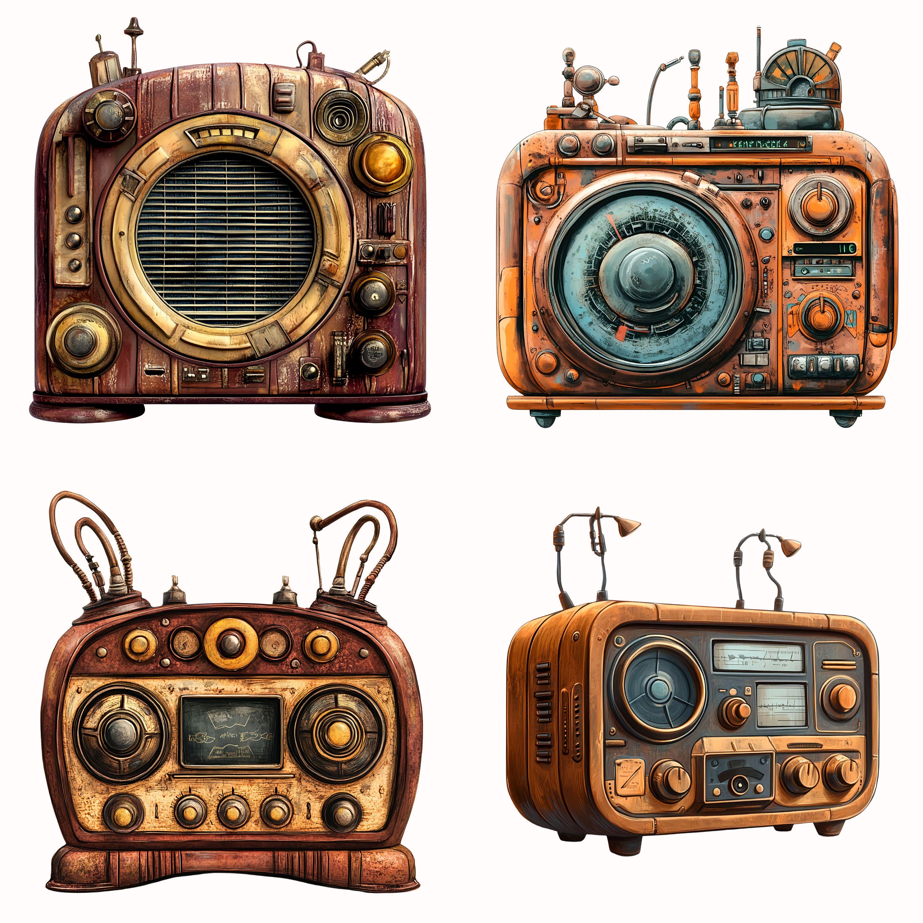 Steam Punk Sound Machine Steampunk Radio Clip Art: Retro Sound Machine PNG (digital Download) - Etsy