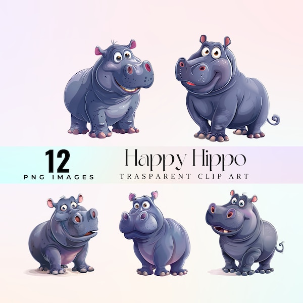 funny Hippo clip art, watercolor quirky hippo laughs illustration PNG, happy cartoon hippopotamus graphic art 300 DPI,  gray chubby animals