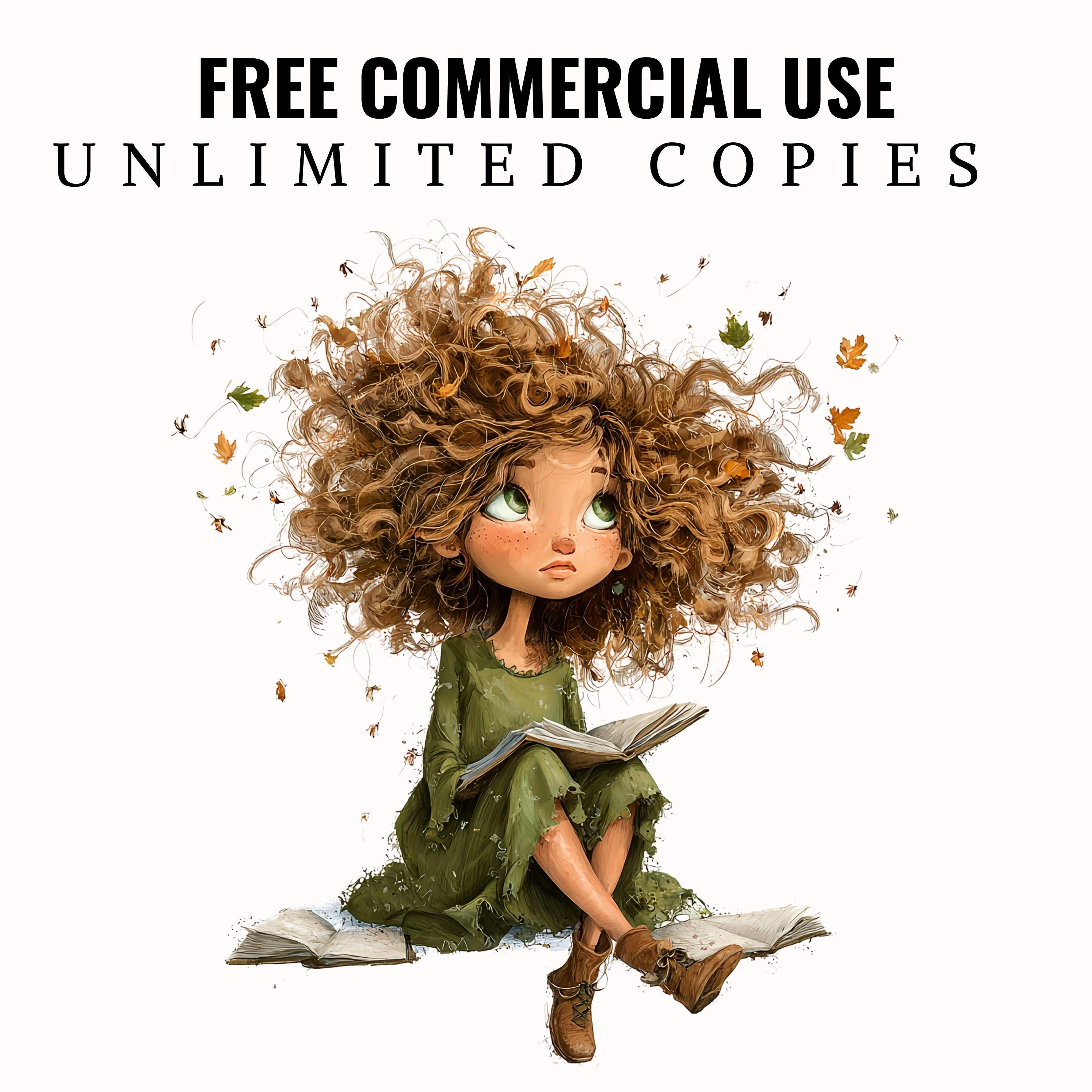 Whimsical Autumn Girl Clip Art: Cozy Fall PNG (digital Download