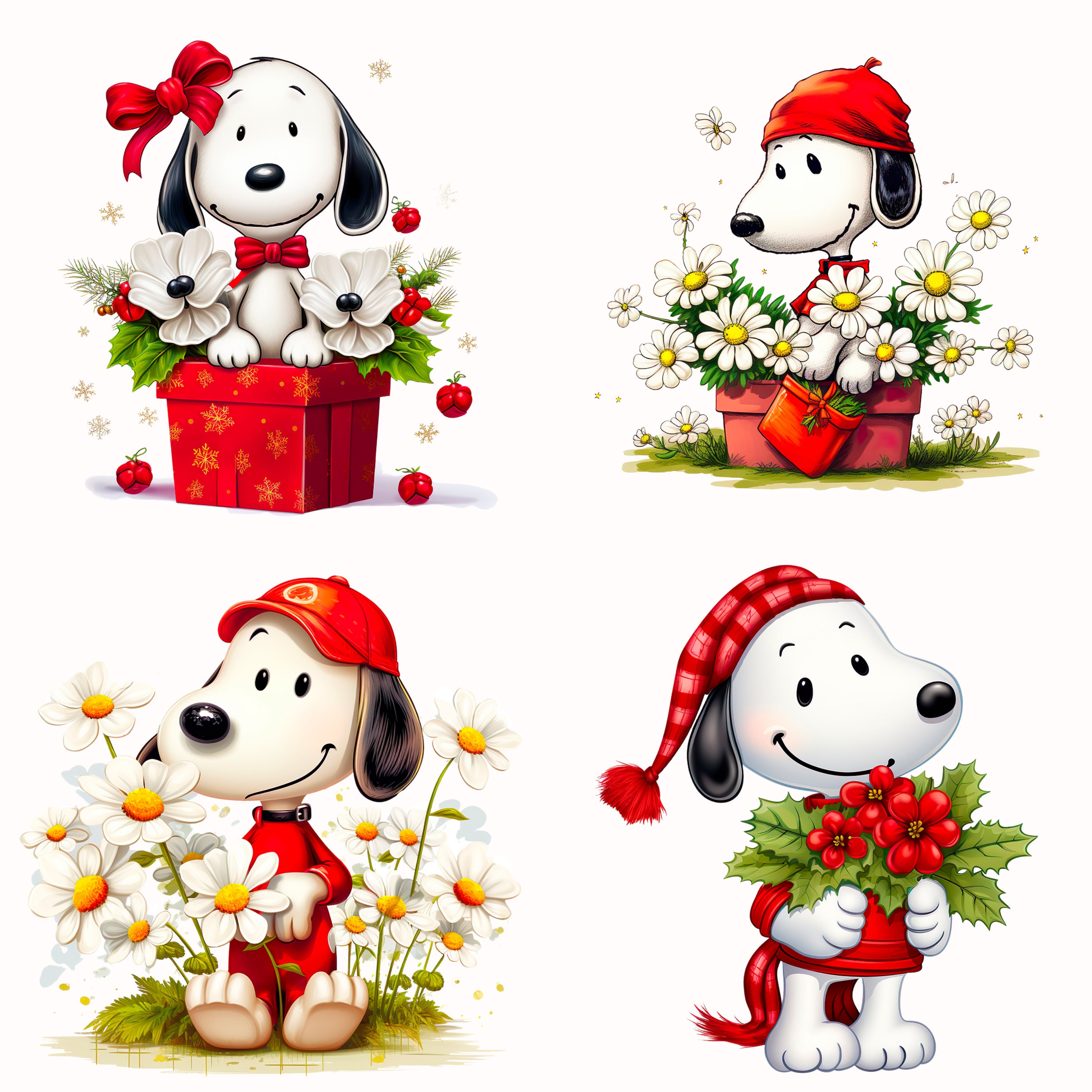 Funny Christmas Dog Clip Art, Watercolor Happy Christmas Dog PNG, Cute