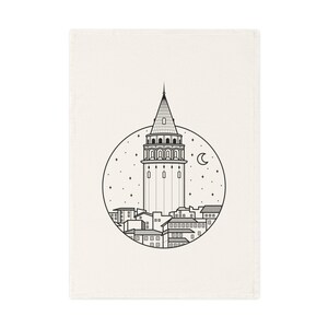 Istanbul&#39;s Galata Tower Cotton Tea Towel