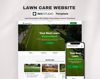 Lawn Care Website Template | Lawn Maintenance Business Website | Landscaping Lead Generation Website | Wix Studio