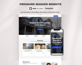 Pressure Washing Website Template | Power Washing Business Website | Local Service Lead Generation Website | Wix Studio