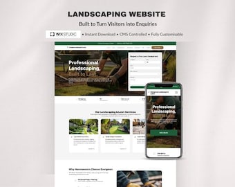 Landscaping Website Template | Lawn Care Website Design | Landscaping Business Website | Wix Studio Template