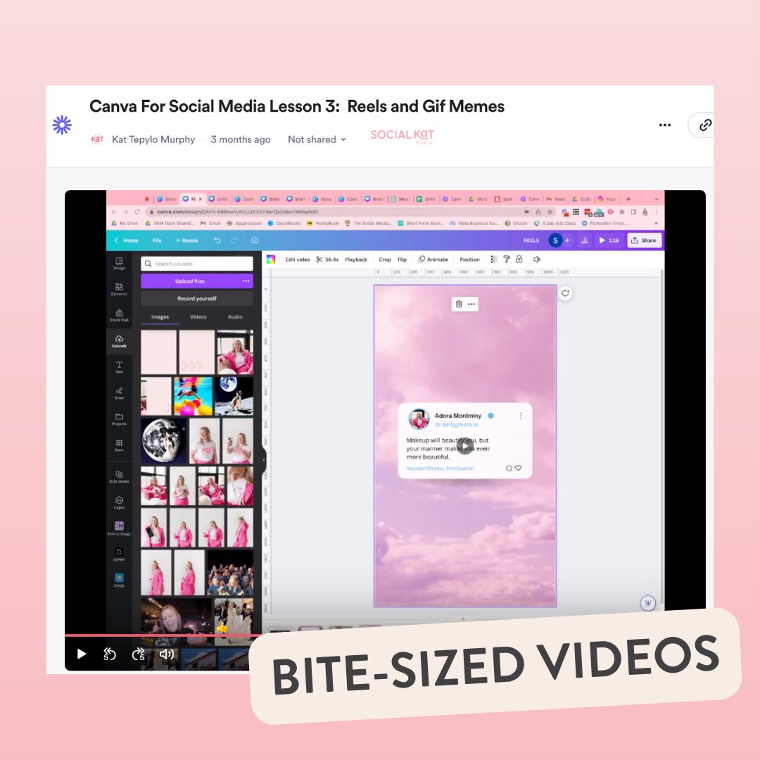 Canva video tutorial how to use canva for social media instagram