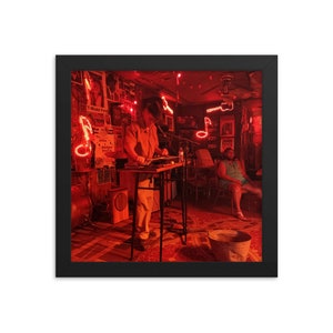 Framed Original Photo Poster For Music Lovers - Blues Bar - &quot;Night at Red&#39;s&quot; - Wall Décor Art Special Unique