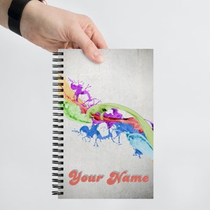 Cuaderno espiral con nombre personalizado con su nombre personalizado en la cubierta/ajuste de regreso a la escuela nota de escritura 140 páginas