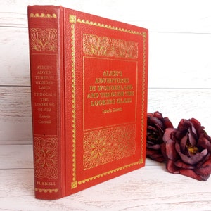 Lewis Carroll, Alice&#39;s Adventures in Wonderland, Through the Looking Glass, Vintage 1975 Purnell Ed, De Luxe Hardcover Book, Illustrated