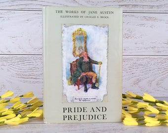 Jane Austen, Pride and Prejudice, Dent 1967 Hardcover, Dust Jacket, 16 Colour Illustrations by C E Brock.