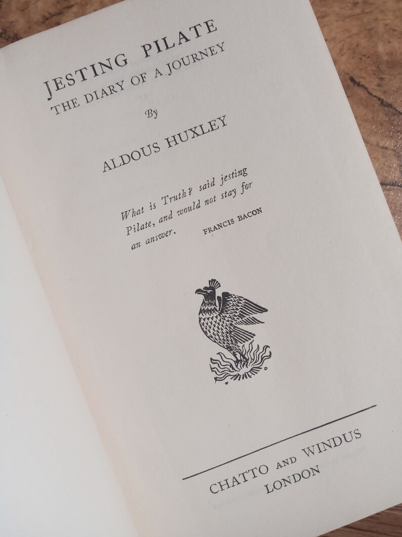 2 Book Travel Set by Aldous Huxley L930s Jesting Pilate Beyond Etsy