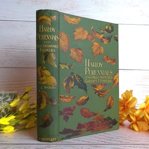 John Wood, Hardy Perennials and Old-Fashioned Garden Flowers, 1910s Edwardian Era Horticulture Book, Illustrated, Beautiful Decorative Cover