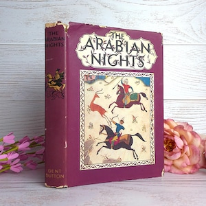 1951 Fairy Tales From The Arabian Nights, Nice, Vintage, Dent Hardcover, 8 Colour Plate Illus, Original DJ, Aladdin, Ali Baba, Sinbad, etc